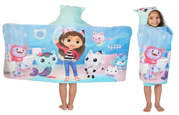 Gabby's Dollhouse Mercat Kids Cotton Hooded Towel