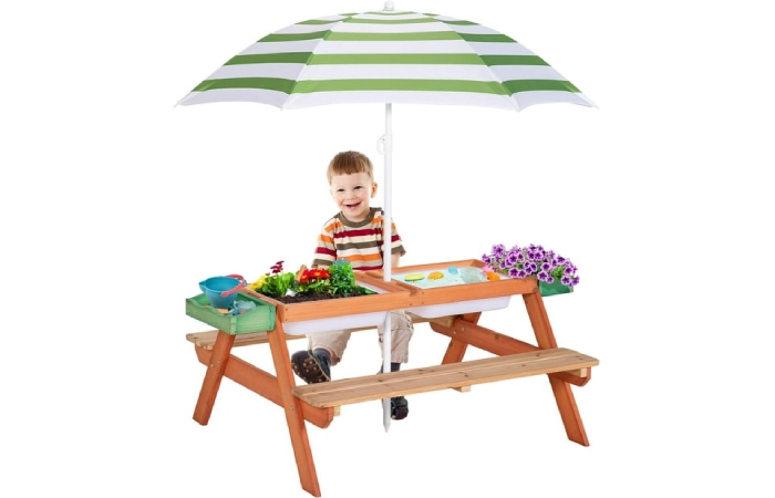 Brinjoy Kids Picnic Table, Outdoor Wooden Table