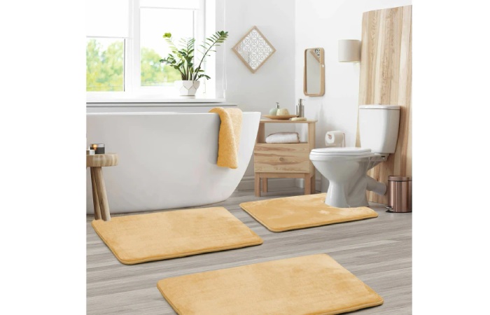 3-Piece Bath Rug Set Pattern Bathroom Rug Set