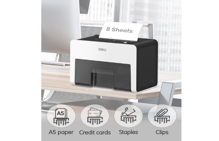 Deli 8-Sheet Paper Shredder Home Office Use Shredder