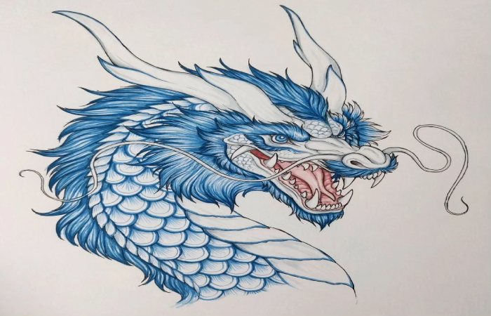 Blue Eyes White Dragon Drawing